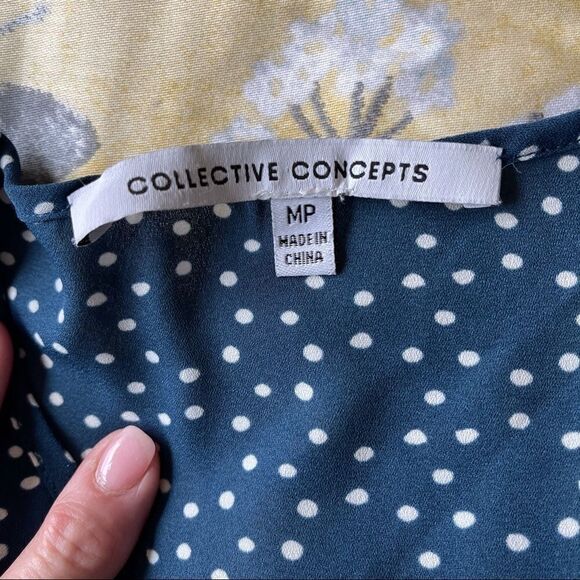 Collective Concepts Blue Polka Dot Blouse‎ - Picture 7 of 11